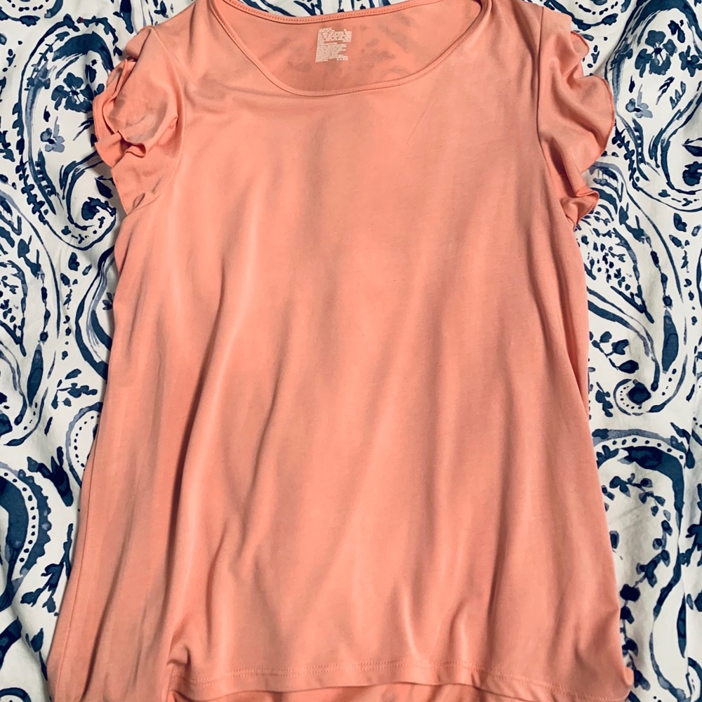 Silky ruffle sleeve tee